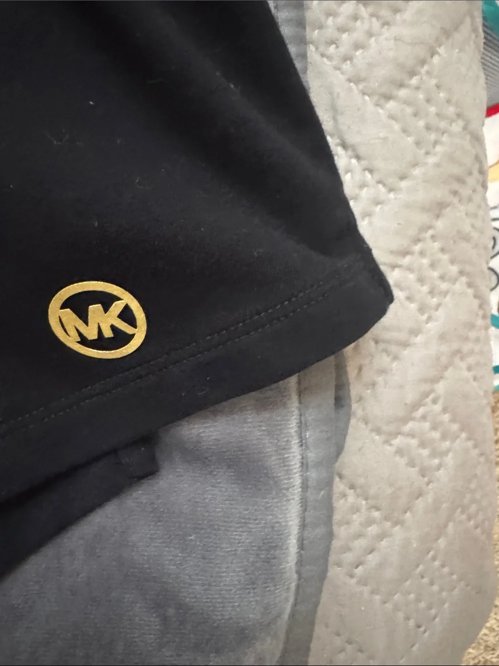 Michael Kors Black Hoodie with Leopard MK Accent
